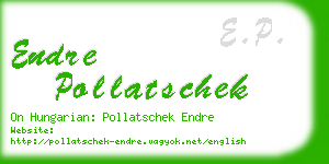 endre pollatschek business card